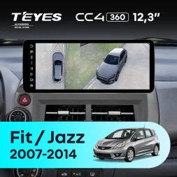 Штатная магнитола Teyes CC4 12.3" 360 8/128 Honda Fit 2 GE (2007-2014)