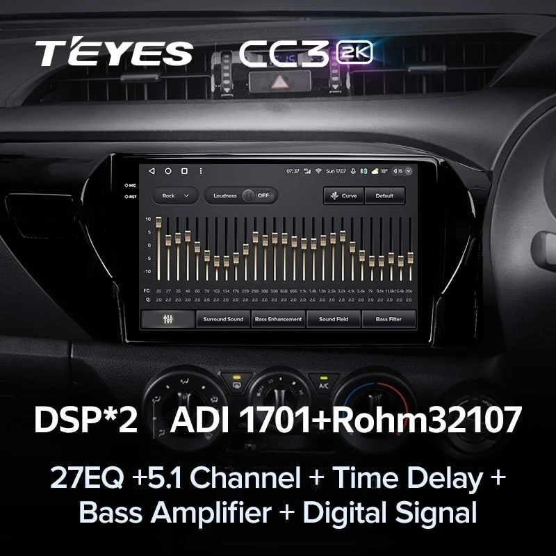 Штатная магнитола Teyes CC3 2K 6/128 Toyota Hilux Pick Up AN120 (2015-2020) Правый руль