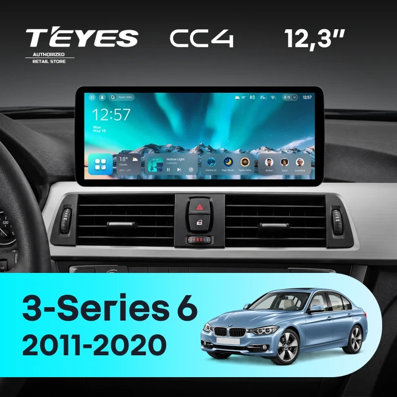 Штатная магнитола Teyes CC4 12.3" 6/64 BMW 3-Series 6 F30 F31 (EVO) (2011-2020)