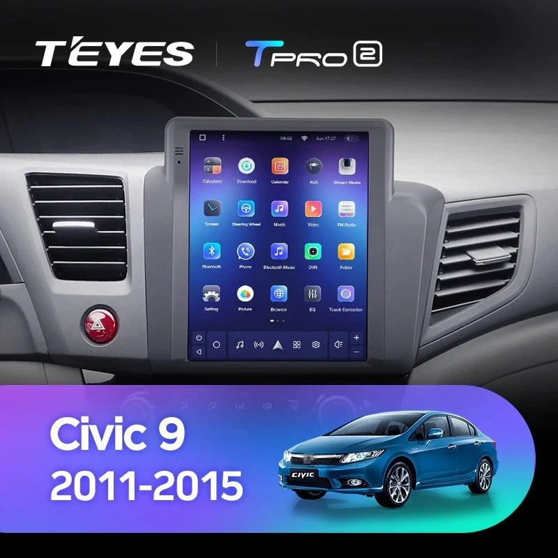 Штатная магнитола Tesla style Teyes TPRO 2 4/64 Honda Civic 9 FB FK FD (2011-2015)