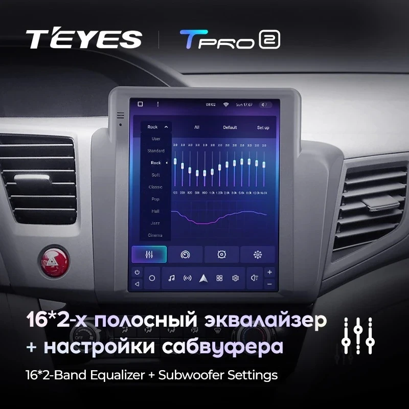 Штатная магнитола Tesla style Teyes TPRO 2 4/64 Honda Civic 9 FB FK FD (2011-2015)
