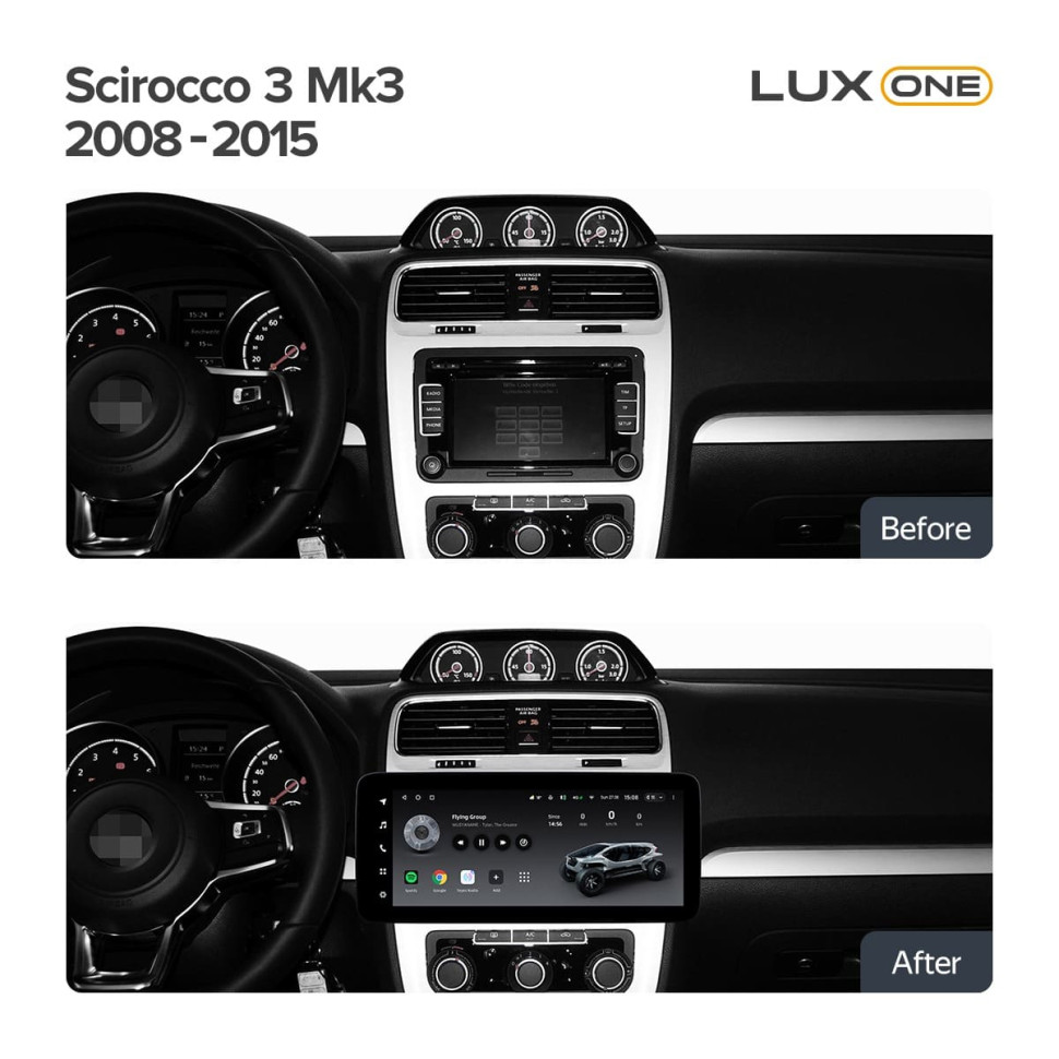 Переходная рамка Volkswagen Bora / Golf 6 / Passat / Scirocco / Sharan / Touran / Skoda Octavia / Fabia 2 (2003-2016) (12,3")