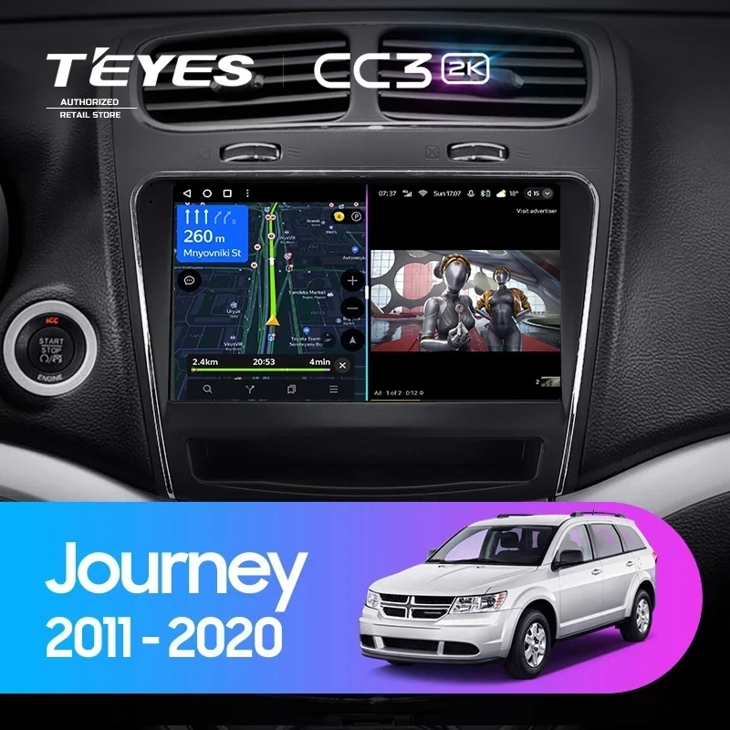Штатная магнитола Teyes CC3 2K 360 6/128 Dodge Journey JC (2011-2020)