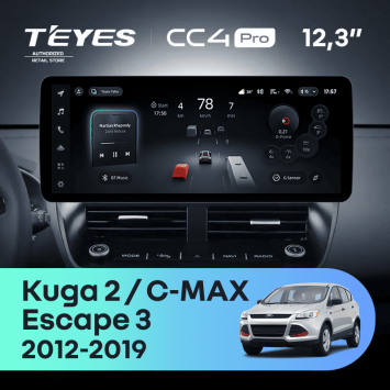 Штатная магнитола Teyes CC4 Pro 12.3" 8/128 Ford C-MAX (2012-2019)