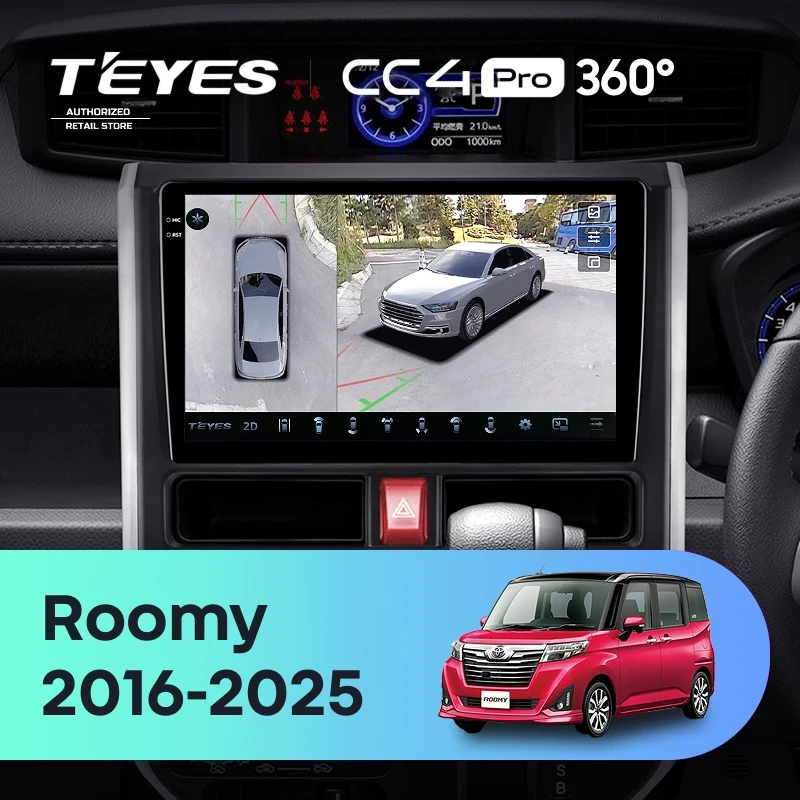 Штатная магнитола Teyes CC4 Pro 360 8/128 Toyota Roomy (2016-2026) Правый руль