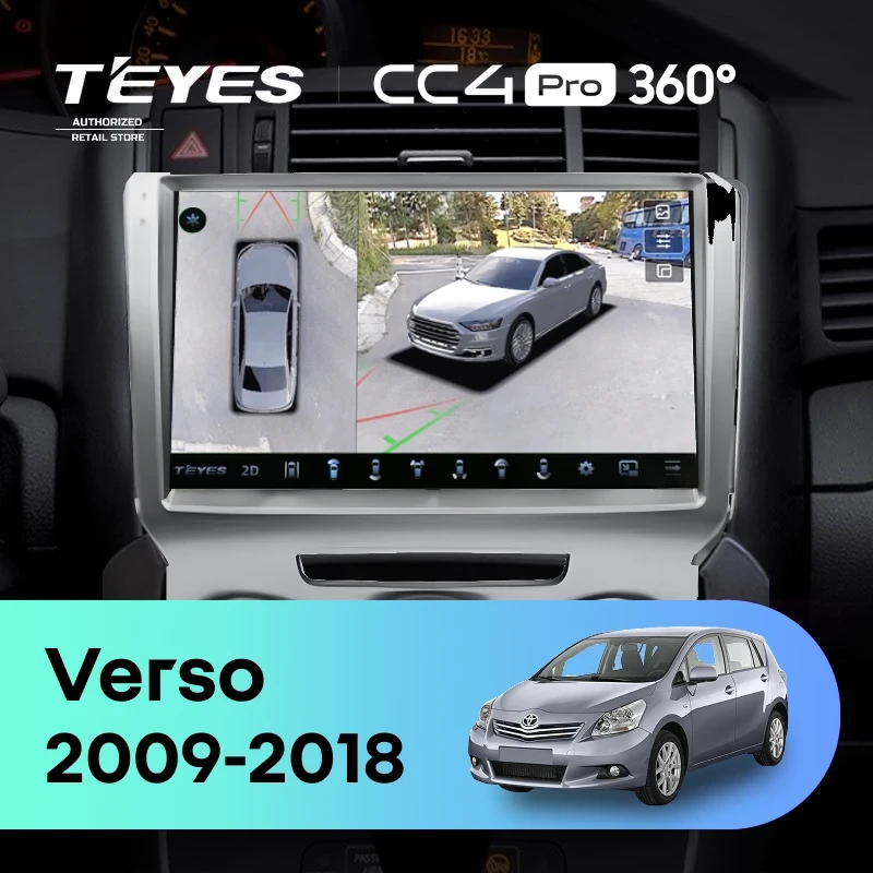 Штатная магнитола Teyes CC4 Pro 360 8/128 Toyota Verso R20 (2009-2018) F3