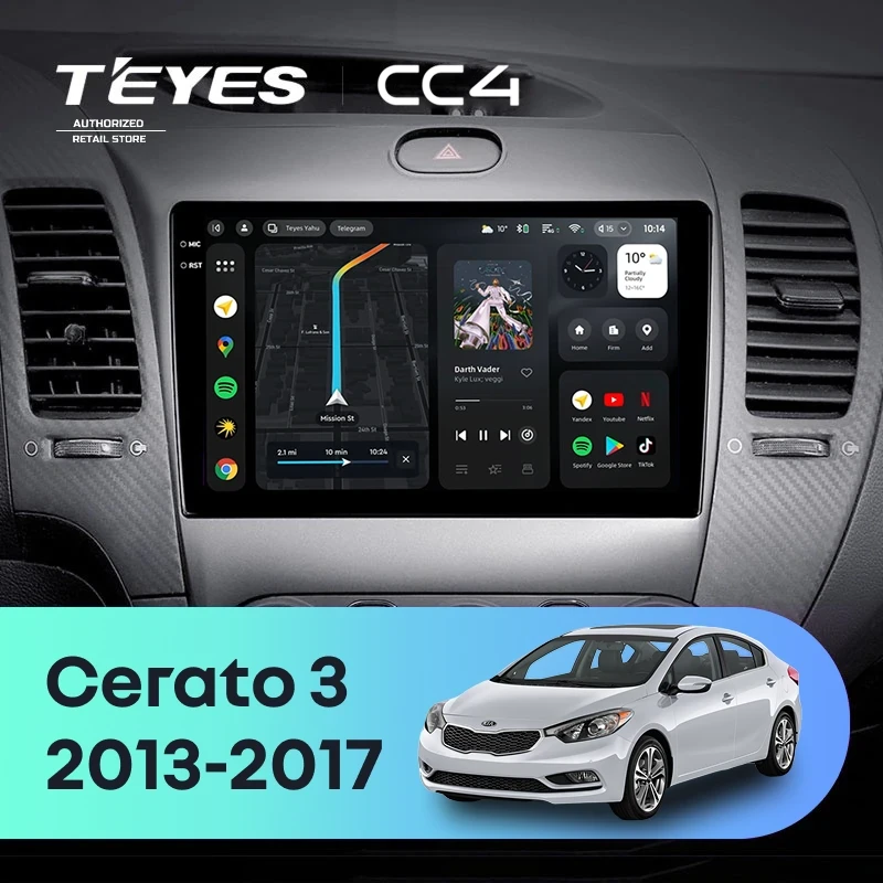 Штатная магнитола Teyes CC4 6/64 Kia Cerato 3 YD (2013-2017) F1 Тип-AB