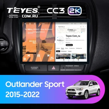 Штатная магнитола Teyes CC3 2K 4/64 Mitsubishi Outlander Sport (2015-2026) Тип-A (11")