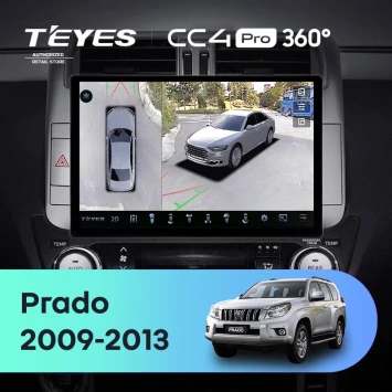 Штатная магнитола Teyes CC4 Pro 360 12/256 Toyota Land Cruiser Prado 150 (2009-2013) F1 Тип-AB (13")