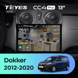 Штатная магнитола Teyes CC4 Pro 12/256 Renault Dokker (2012-2020) (13")