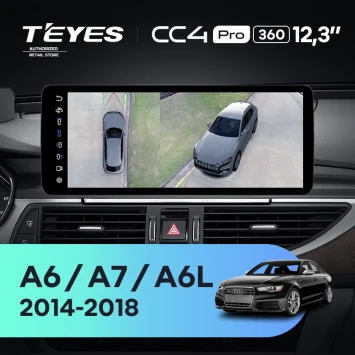 Штатная магнитола Teyes CC4 Pro 12.3" 360 12/256 Audi A6 C7 4 A6L (MHI2 System) (2014-2018)