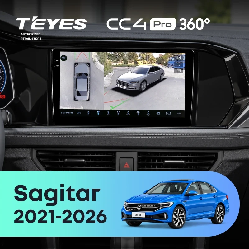 Штатная магнитола Teyes CC4 Pro 360 12/256 Volkswagen Sagitar (2021-2026)