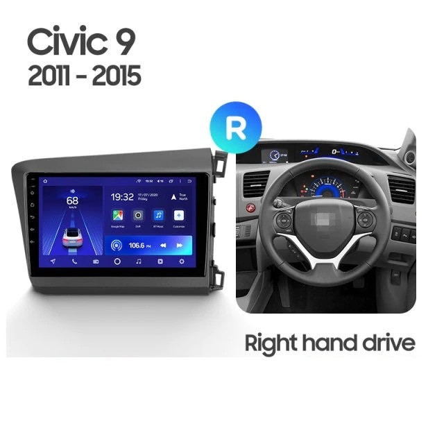 Переходная рамка Honda Civic 9 FB FK FD (2011-2015) (9")