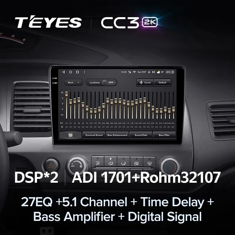 Штатная магнитола Teyes CC3 2K 360 6/128 Honda Civic 8 FK FN FD (2005-2012)