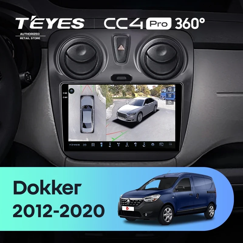 Штатная магнитола Teyes CC4 Pro 360 8/128 Renault Dokker (2012-2020)