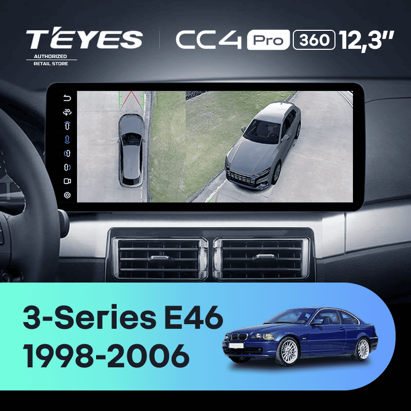 Штатная магнитола Teyes CC4 Pro 12.3" 360 8/128 BMW 3 серии E46 (1998-2006) Universal