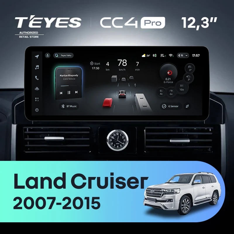 Штатная магнитола Teyes CC4 Pro 12.3" 8/128 Toyota Land Cruiser 200 (2007-2015) Тип-D