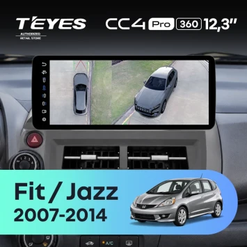 Штатная магнитола Teyes CC4 Pro 12.3" 360 8/128 Honda Jazz 2 (2007-2014)
