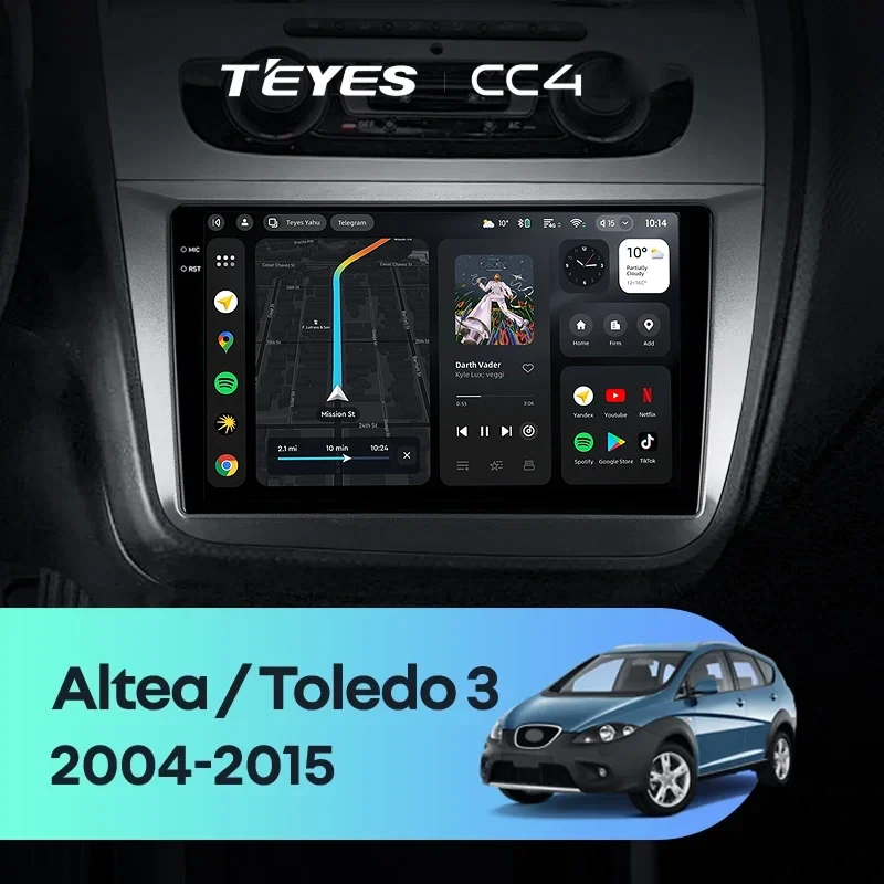 Штатная магнитола Teyes CC4 6/64 Seat Toledo 5P 3 (2004-2009) Правый руль