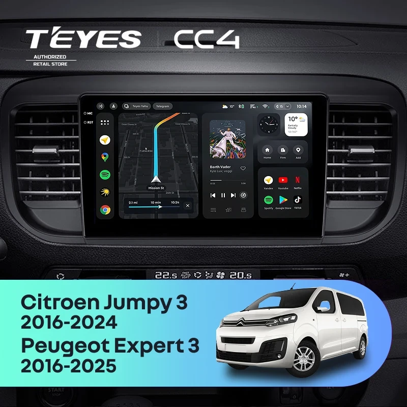 Штатная магнитола Teyes CC4 6/64 Citroen Jumpy 3 (2016-2024)