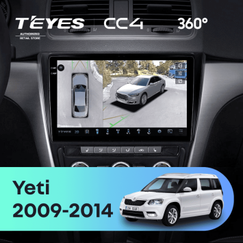 Штатная магнитола Teyes CC4 360 6/64 Skoda Yeti 5L (2009-2014) (10 inch Universal)