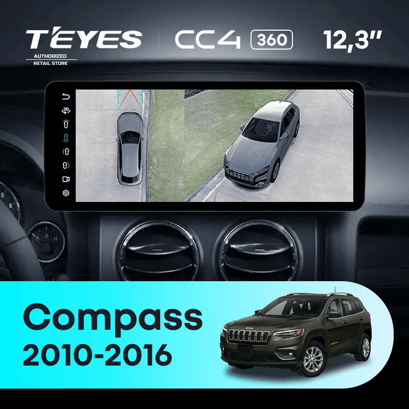 Штатная магнитола Teyes CC4 12.3" 360 6/64 Jeep Compass MK (2010-2016)