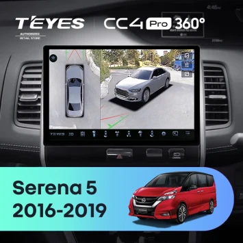 Штатная магнитола Teyes CC4 Pro 360 12/256 Nissan Serena 5 C27 (2016-2019) F2 Правый руль (11")