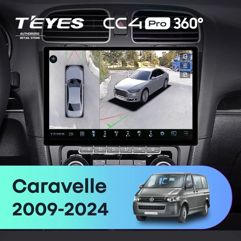 Штатная магнитола Teyes CC4 Pro 360 12/256 Volkswagen Caravelle (2009-2024) (11")