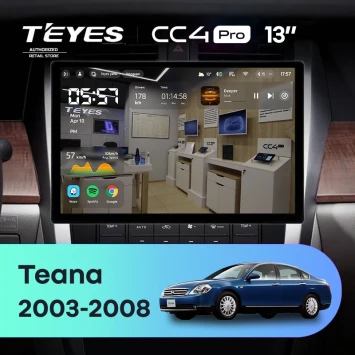 Штатная магнитола Teyes CC4 Pro 8/128 Nissan Teana J31 (2003-2008) F2 (13")