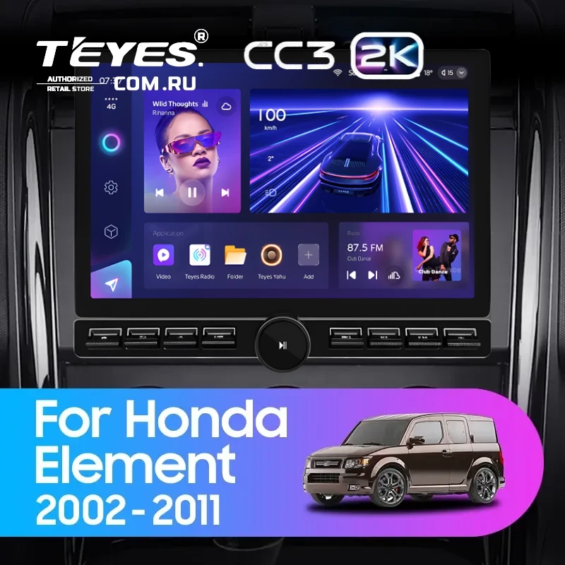 Штатная магнитола Teyes CC3 2K 6/128 Honda Element YH (2002-2011) (13" с кнопками)