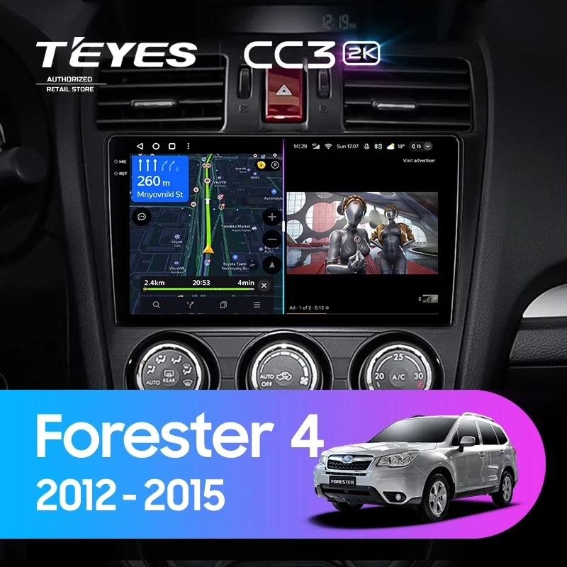Штатная магнитола Teyes CC3 2K 4/32 Subaru Forester 4 SJ (2012-2015) Тип-B