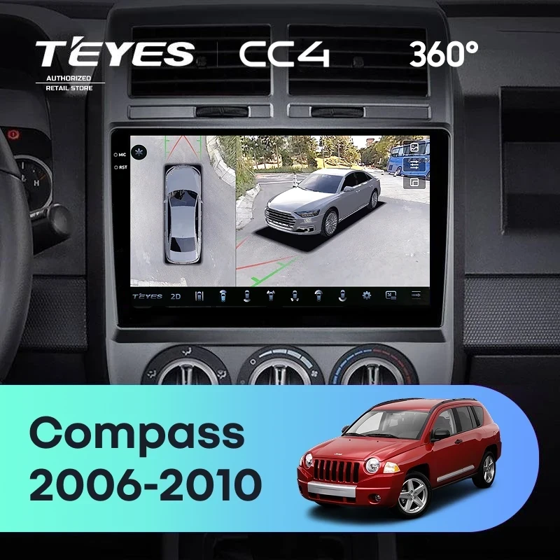 Штатная магнитола Teyes CC4 360 6/64 Jeep Compass 1 MK (2006-2010)