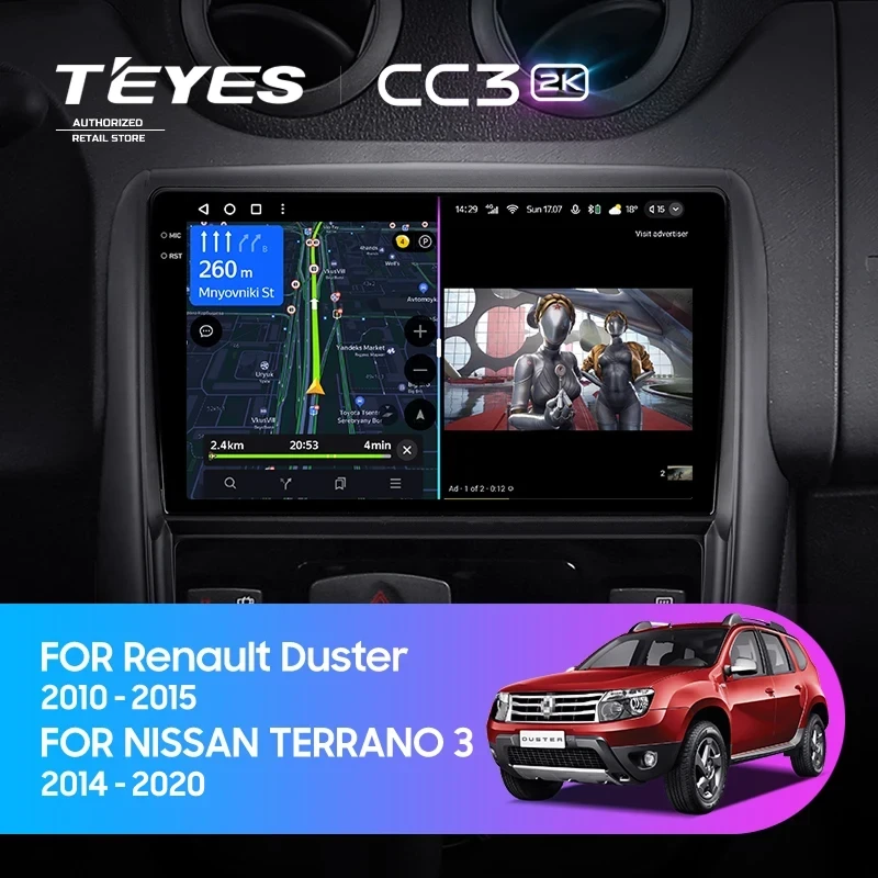 Штатная магнитола Teyes CC3 2K 6/128 Nissan Terrano (2014-2020)