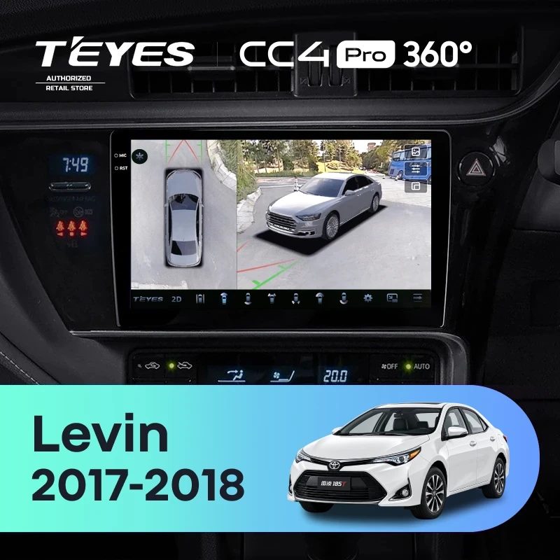 Штатная магнитола Teyes CC4 Pro 360 8/128 Toyota Levin 1 E180 Рестайлинг (2017-2018) Тип-A