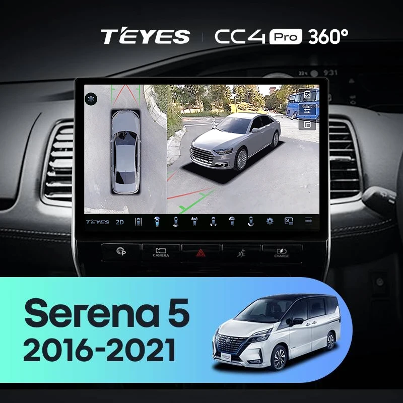 Штатная магнитола Teyes CC4 Pro 360 12/256 Nissan Serena 5 V C27 (2016-2021) F1 Правый руль (11")
