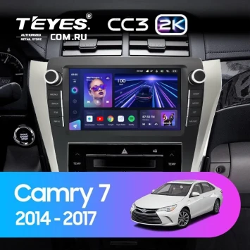 Штатная магнитола Teyes CC3 2K 360 6/128 Toyota Camry 7 XV 50 55 (2014-2017) F3 с кнопками