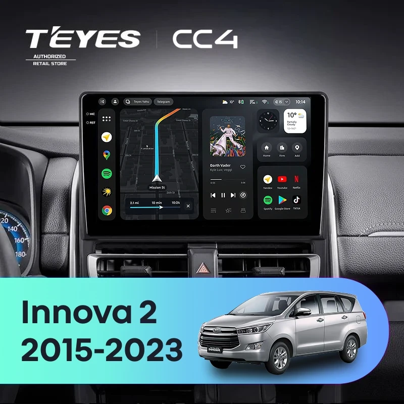 Штатная магнитола Teyes CC4 6/64 Toyota Innova 2 (2015-2023)