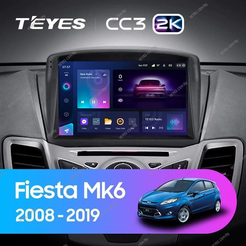 Штатная магнитола Teyes CC3 2K 4/32 Ford Fiesta Mk 6 (2008-2019) F2 Тип-B