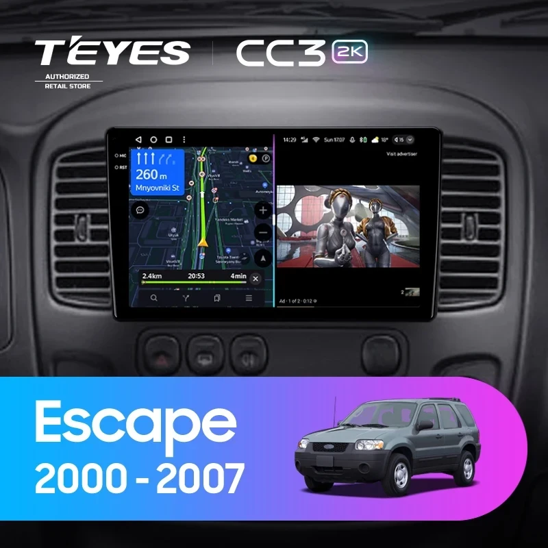 Штатная магнитола Teyes CC3 2K 4/64 Ford Escape (2000-2007)
