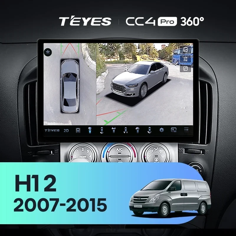 Штатная магнитола Teyes CC4 Pro 360 12/256 Hyundai H1 TQ (2007-2015) F3 (13")