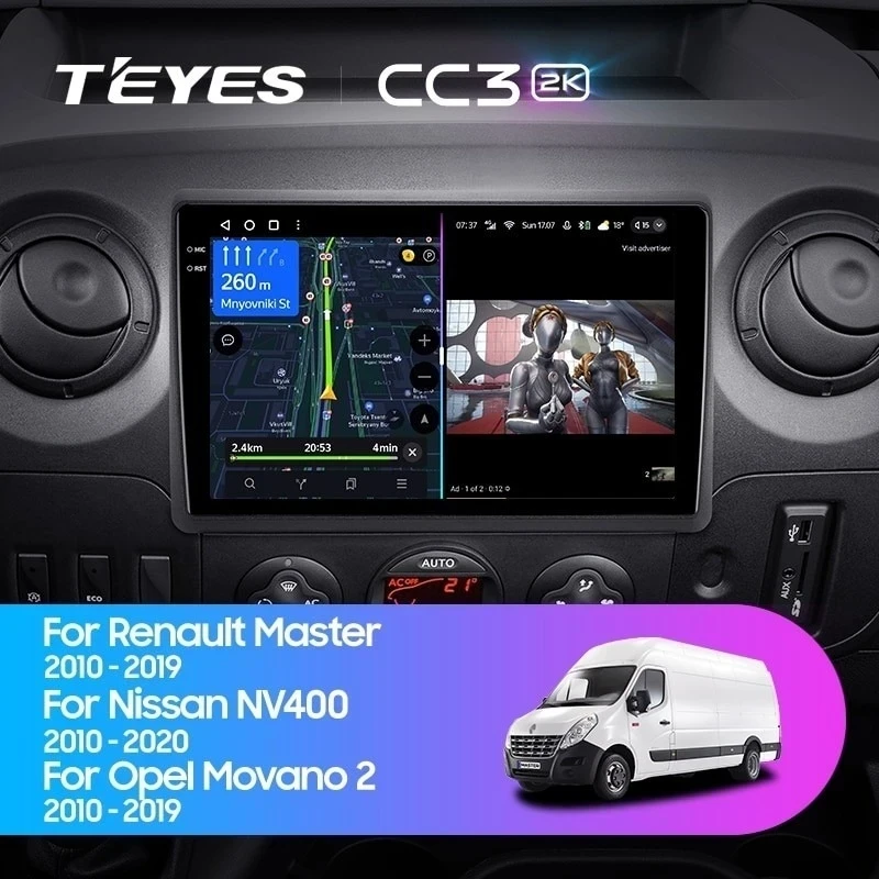 Штатная магнитола Teyes CC3 2K 4/64 Renault Master (2010-2019) F2