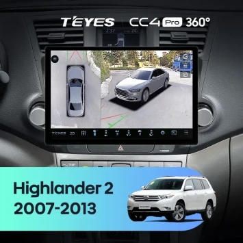 Штатная магнитола Teyes CC4 Pro 360 12/256 Toyota Highlander 2 XU40 (2007-2013) F2 (11")