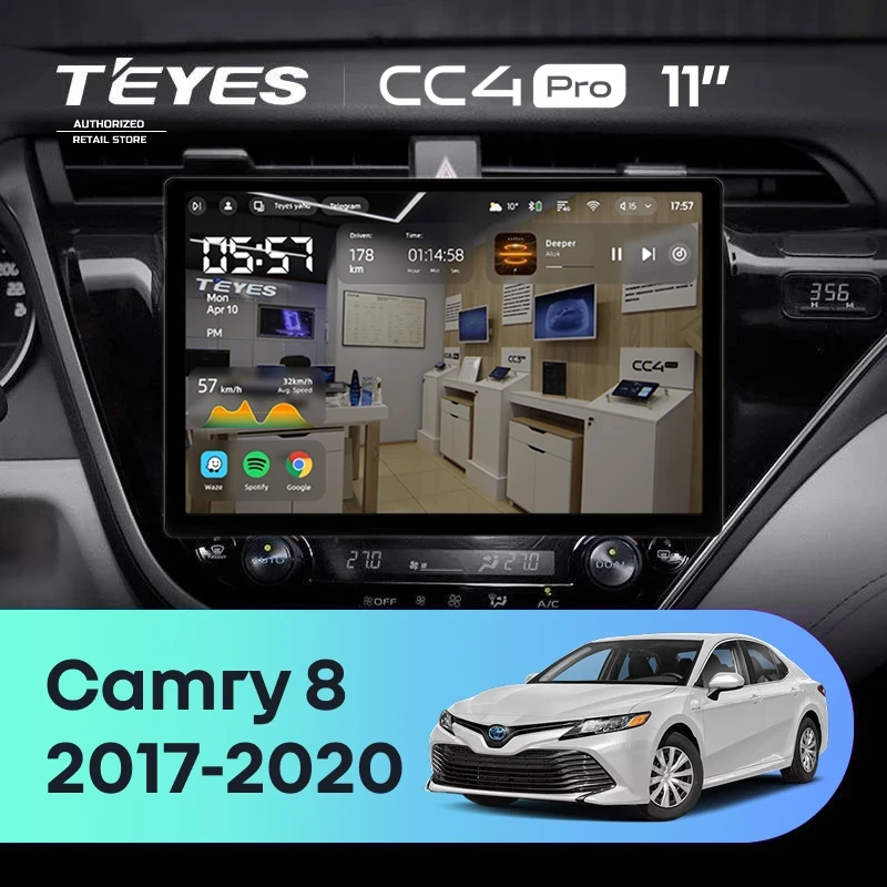 Штатная магнитола Teyes CC4 Pro 8/128 Toyota Camry 8 XV 70 (2017-2020) F1 (11")