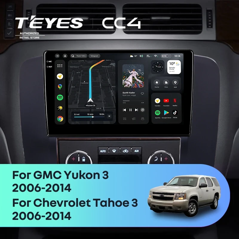 Штатная магнитола Teyes CC4 8/128 Chevrolet Tahoe (2006-2014) (Черная)