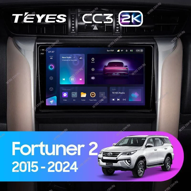 Штатная магнитола Teyes CC3 2K 4/64 Toyota Fortuner 2 (2015-2024)
