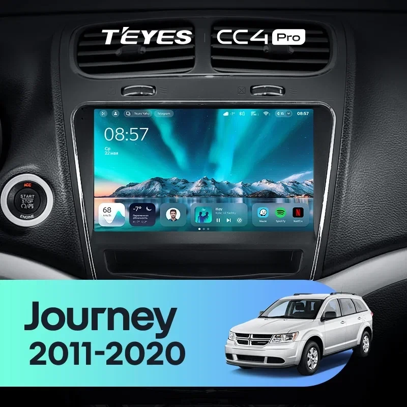 Штатная магнитола Teyes CC4 Pro 8/128 Dodge Journey JC (2011-2020)