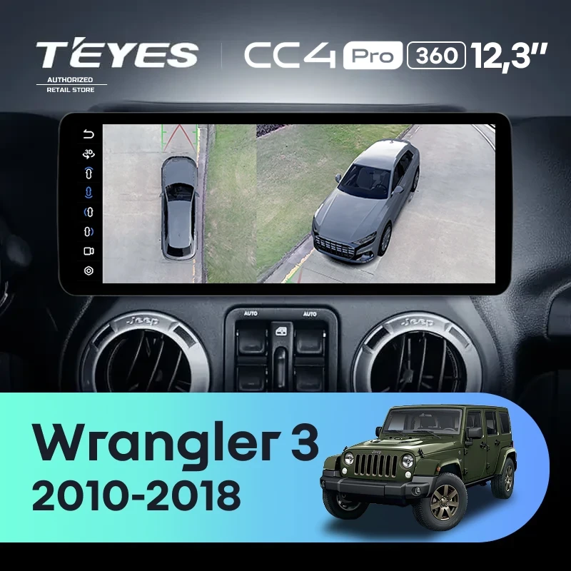 Штатная магнитола Teyes CC4 Pro 12.3" 360 8/128 Jeep Wrangler 3 JK (2010-2018)