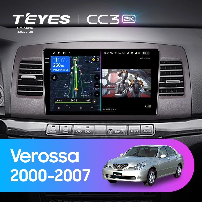 Штатная магнитола Teyes CC3 2K 6/128 Toyota Verossa (2000-2007) F2