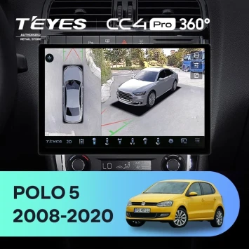 Штатная магнитола Teyes CC4 Pro 360 12/256 Volkswagen Polo 5 (2008-2020) (13")