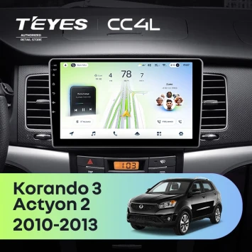 Штатная магнитола Teyes CC4L 6/64 с DTS SsangYong Korando 3 (2010-2013)
